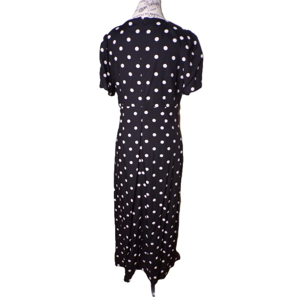 Madewell Black Polka Dot Midi Dress - Picture 8 of 12